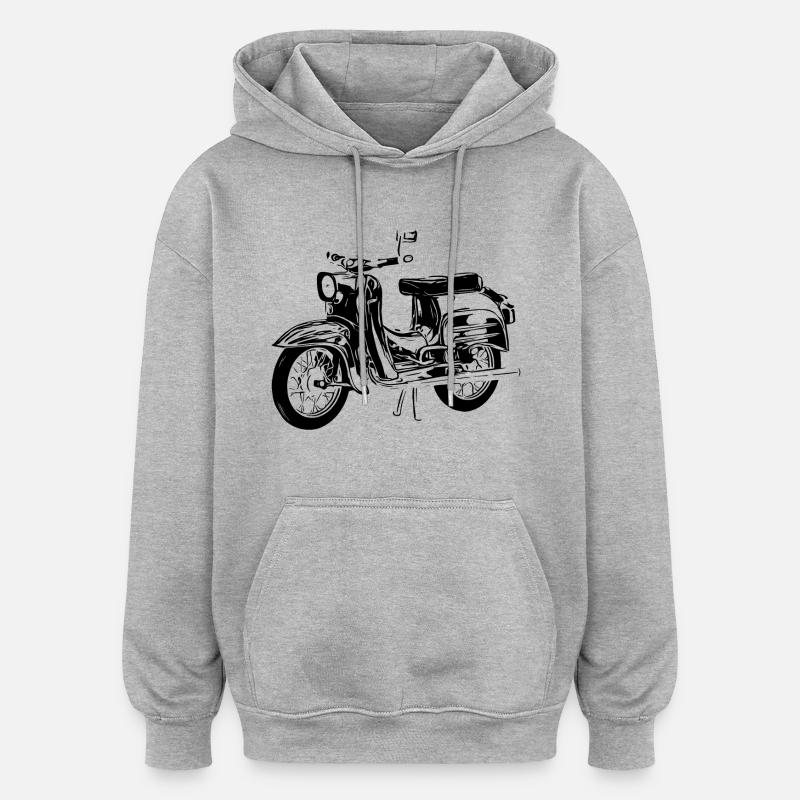 Simson Hirondelle - Sweat à capuche oversize unisexe - gris chiné