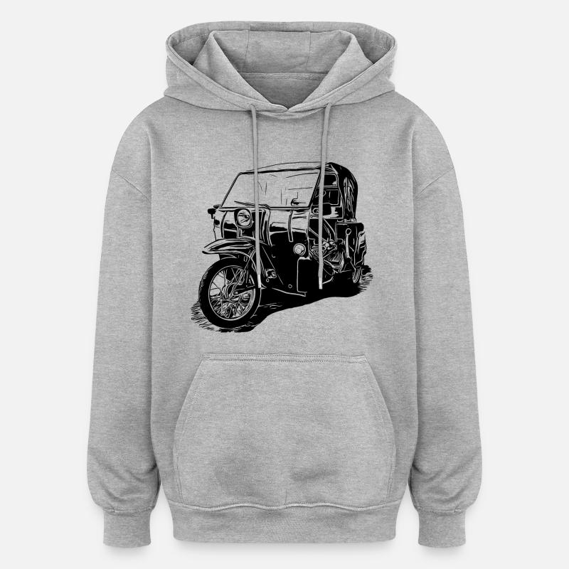 Krause Duo - Sweat à capuche oversize unisexe - gris chiné