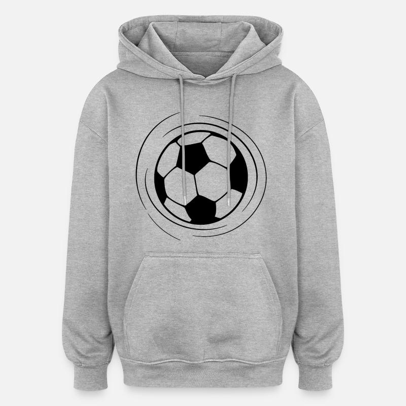 Dessin au trait de football - Sweat à capuche oversize unisexe - gris chiné