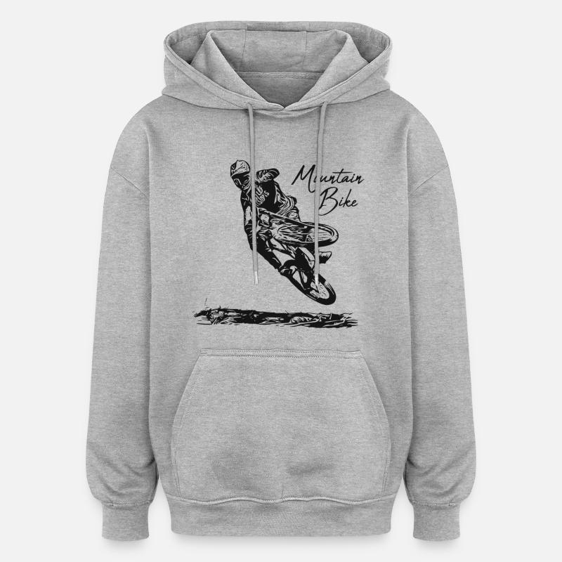 Sprinter sur sentier - Sweat à capuche oversize unisexe - gris chiné