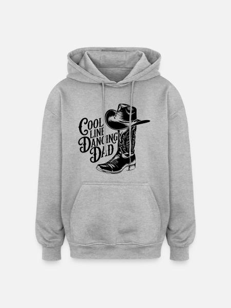 Linedance Papa tanzt Line Dance - Oversized Unisex Hoodie - Grau meliert