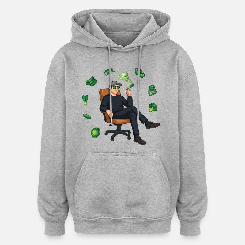 BE GREEN #2 - nice people - Sweat à capuche oversize unisexe - gris chiné