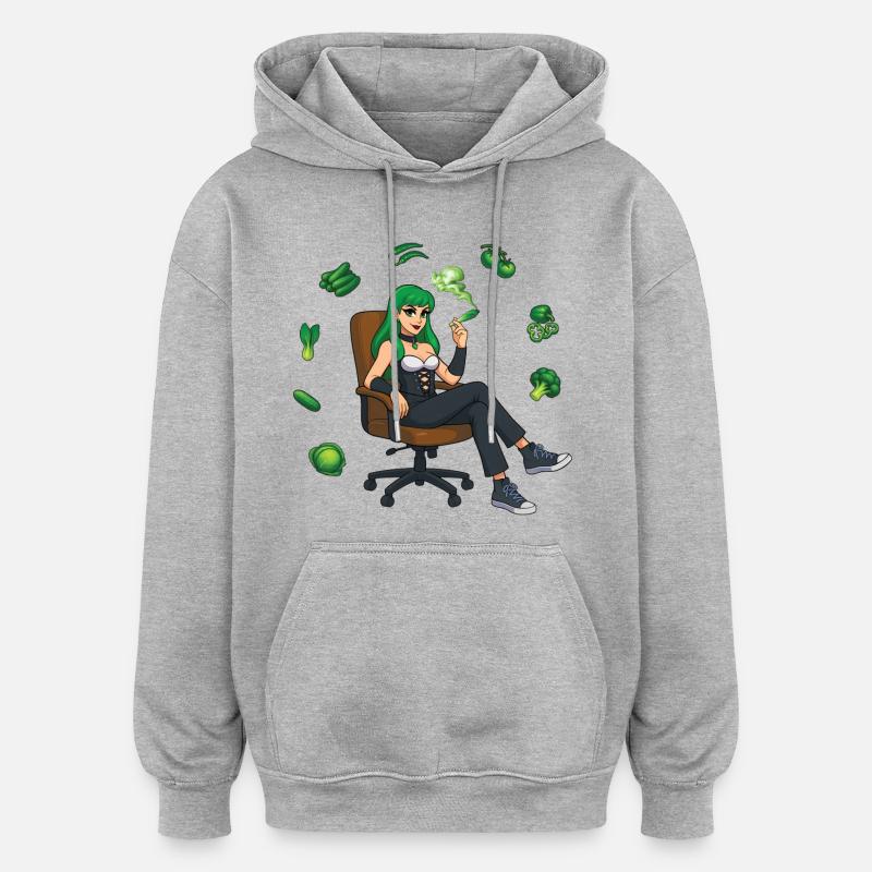 SEI GRÜN #1 – nette Leute - Oversized Unisex Hoodie - Grau meliert