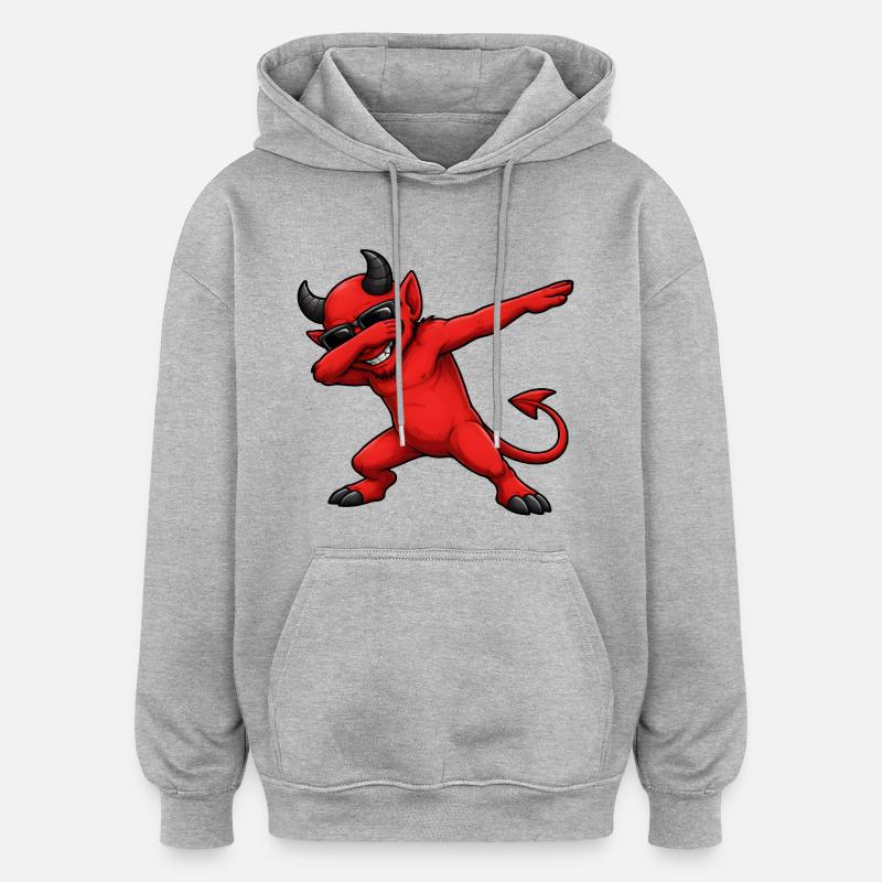 Dabbing Devil - Oversized Unisex Hoodie - heather grey