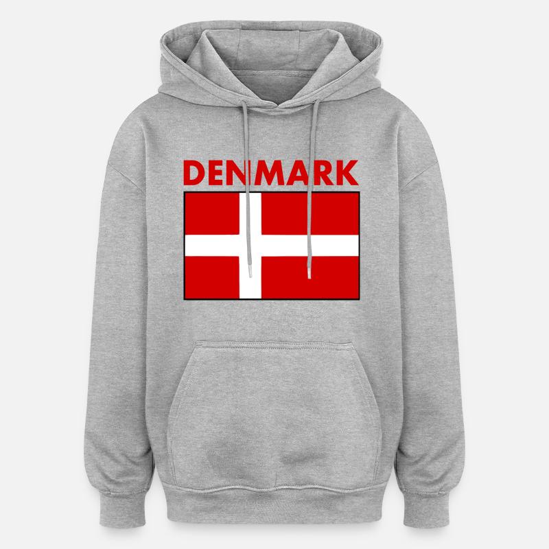 Danemark - Sweat à capuche oversize unisexe - gris chiné
