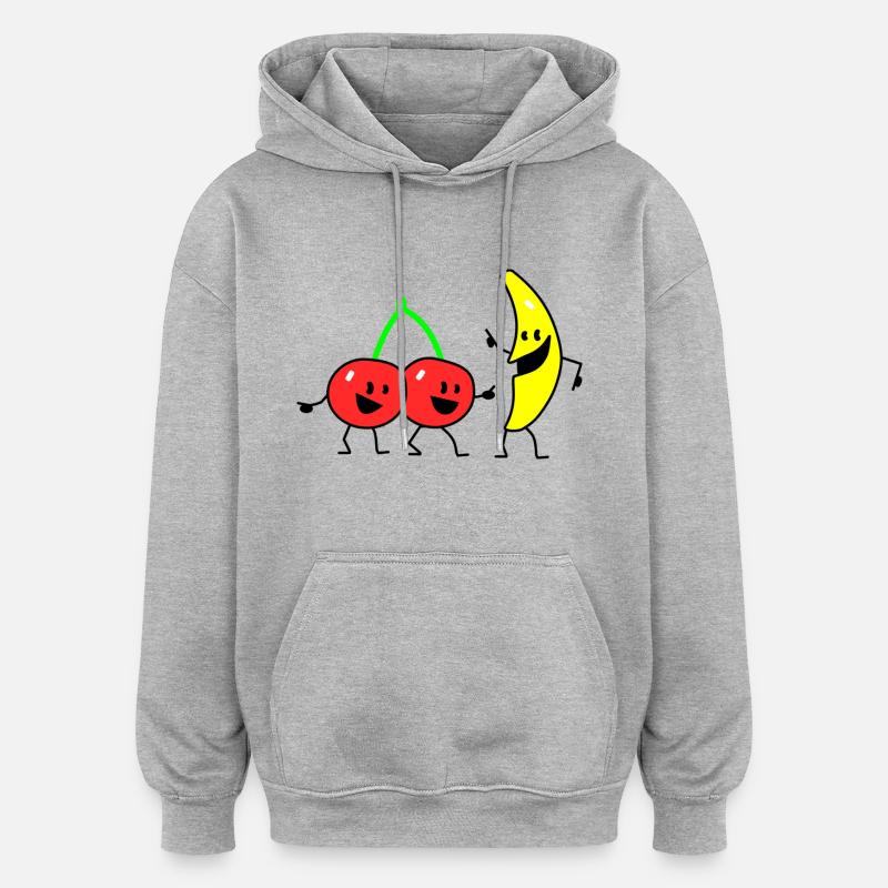 fruit salad two - Sweat à capuche oversize unisexe - gris chiné