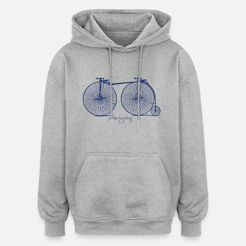 Retro tandem - Sweat à capuche oversize unisexe - gris chiné