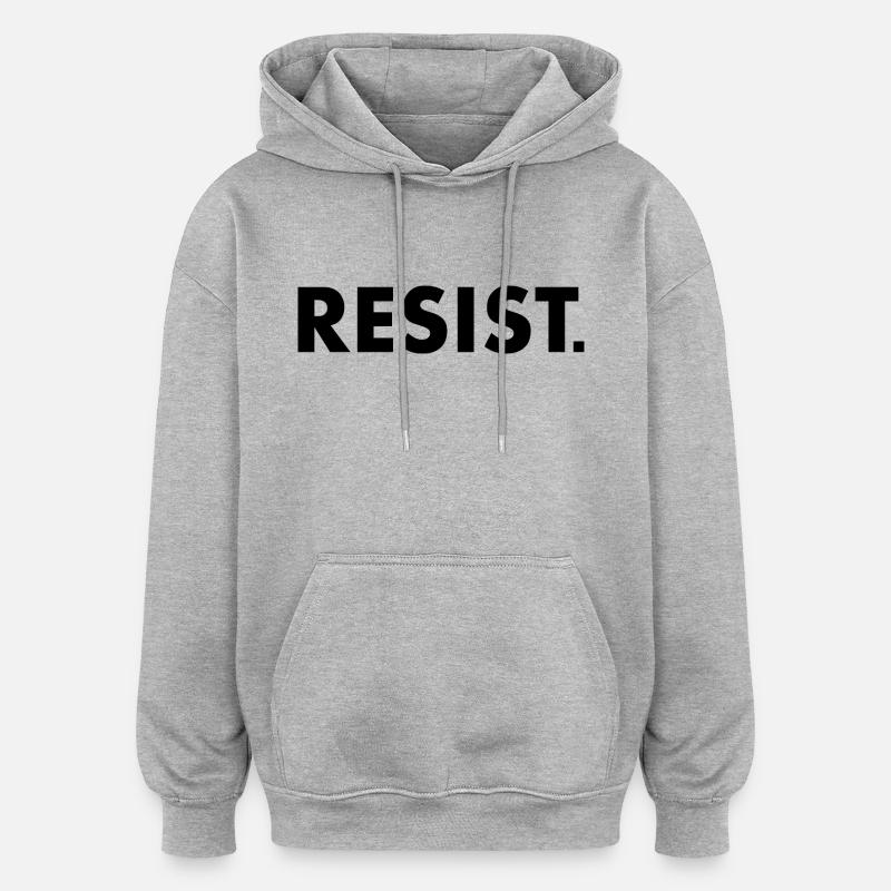 Resist - Sweat à capuche oversize unisexe - gris chiné