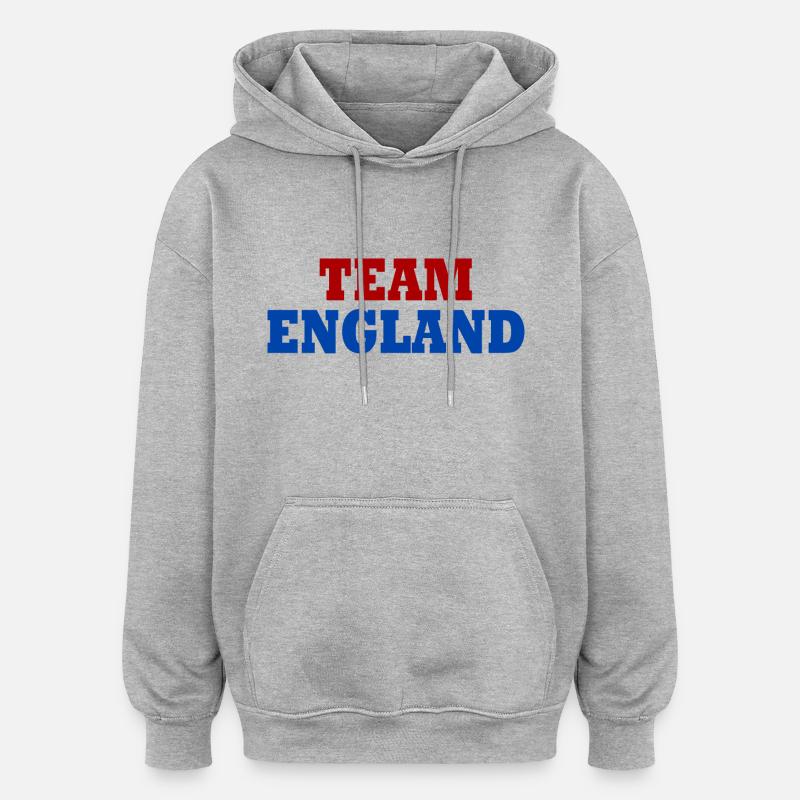 angleterre - Sweat à capuche oversize unisexe - gris chiné