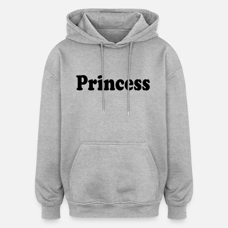 Princess - Sweat à capuche oversize unisexe - gris chiné
