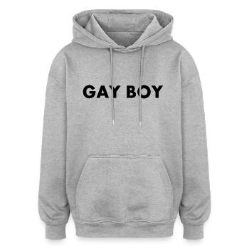 Gay boy - Oversized Unisex Hoodie - Grau meliert - Vorne - Noah (186cm)
