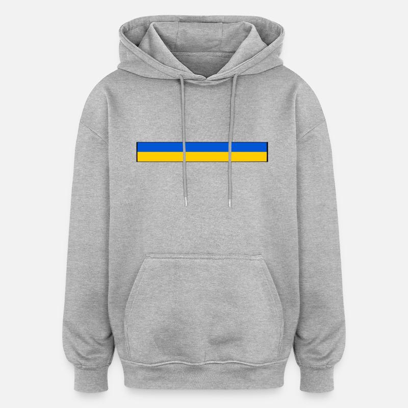 Ukraine - Sweat à capuche oversize unisexe - gris chiné