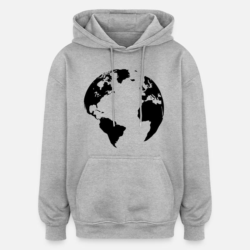 Terre Mère - Sweat à capuche oversize unisexe - gris chiné