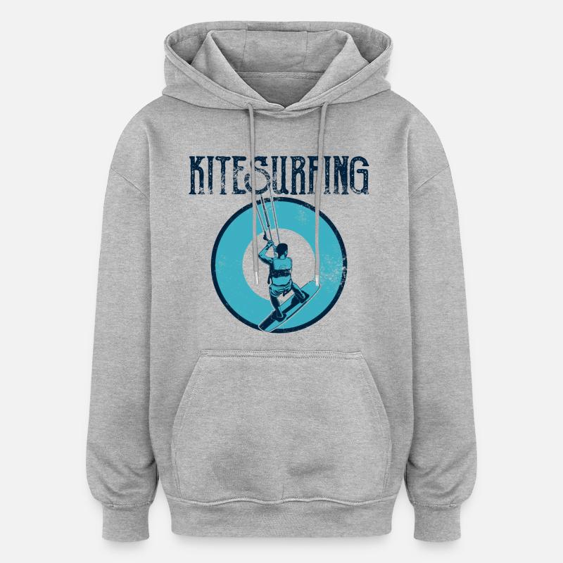 Kitesurfeurs - Sweat à capuche oversize unisexe - gris chiné