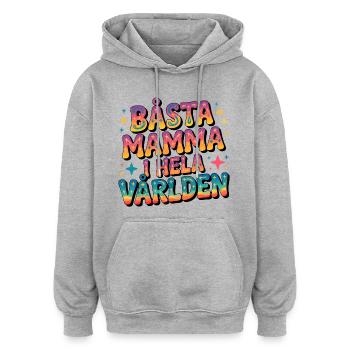 Beste Mama der Welt - Oversized Unisex Hoodie - Grau meliert - Vorne - Noah (186cm)