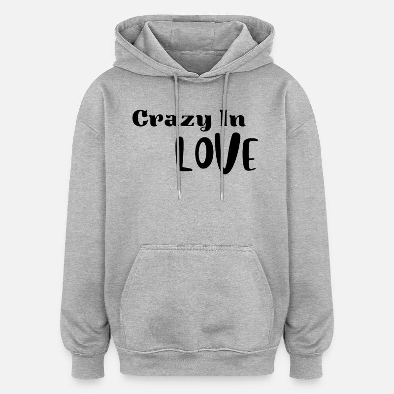 Chemise drôle d’amour de la Saint-Valentin - Sweat à capuche oversize unisexe - gris chiné