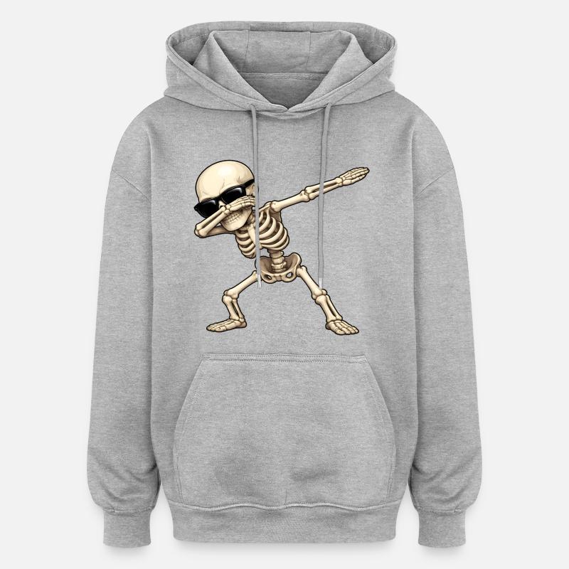 Squelette de dabbing - Sweat à capuche oversize unisexe - gris chiné
