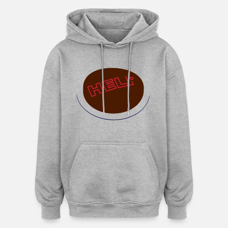 Interrupteur de secours - Sweat à capuche oversize unisexe - gris chiné