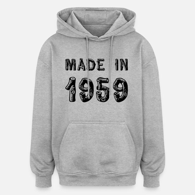 Fabriqué en 1959 - Sweat à capuche oversize unisexe - gris chiné