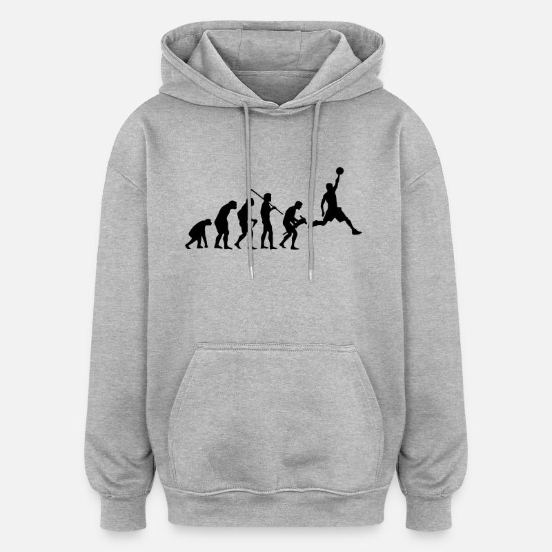 BASKETBALL EVOLUTION - Oversized Unisex Hoodie - heather grey