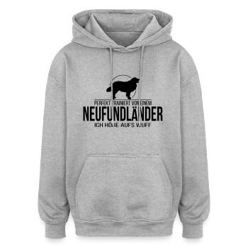 NEUFUNDLÄNDER wuff - Oversized Unisex Hoodie - Grau meliert - Vorne - Noah (186cm)