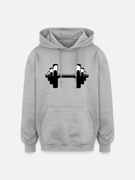 Dumbbell - Oversized Unisex Hoodie - heather grey