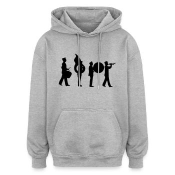 Marching band Schützenfest marching out - Sweat à capuche oversize unisexe - gris chiné - Devant - Noah (186cm)
