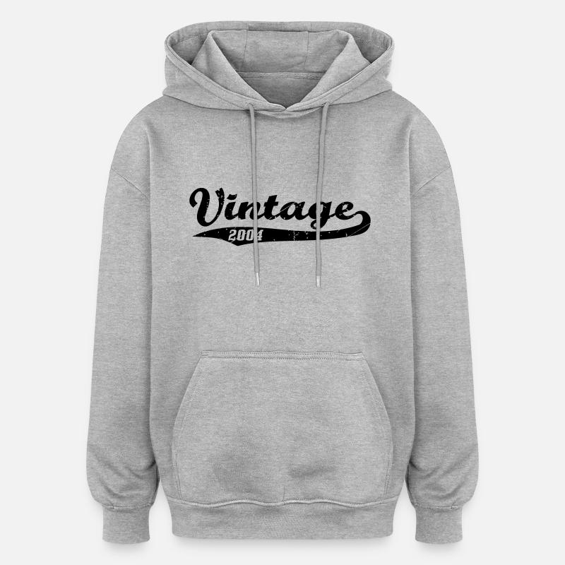 millésime 2004 - Sweat à capuche oversize unisexe - gris chiné