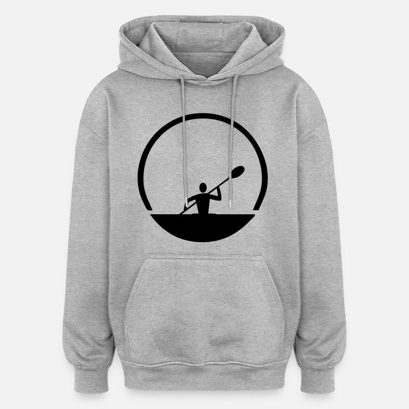 Emblème de canoë - Sweat à capuche oversize unisexe - gris chiné