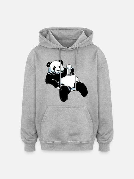 Partnershirt Panda - Papa - Oversized Unisex Hoodie - heather grey