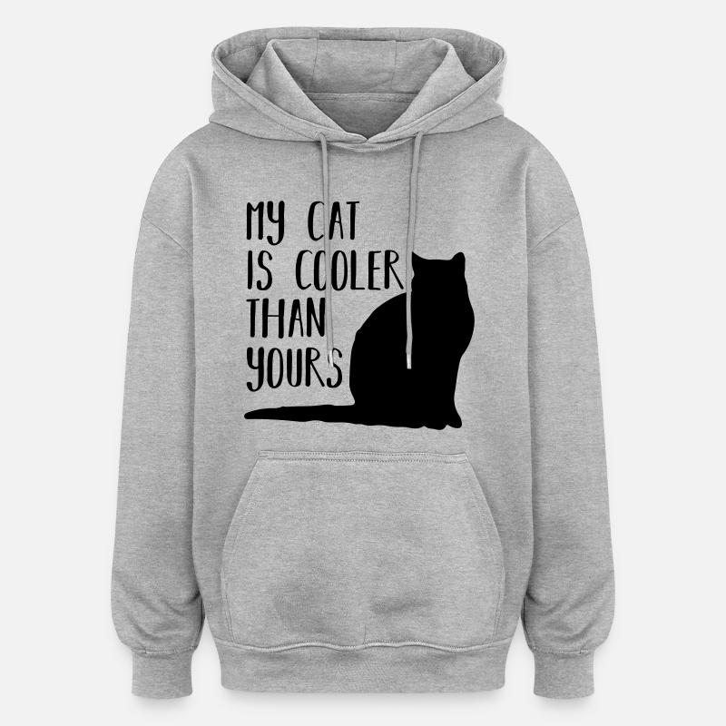 Mon chat - Sweat à capuche oversize unisexe - gris chiné