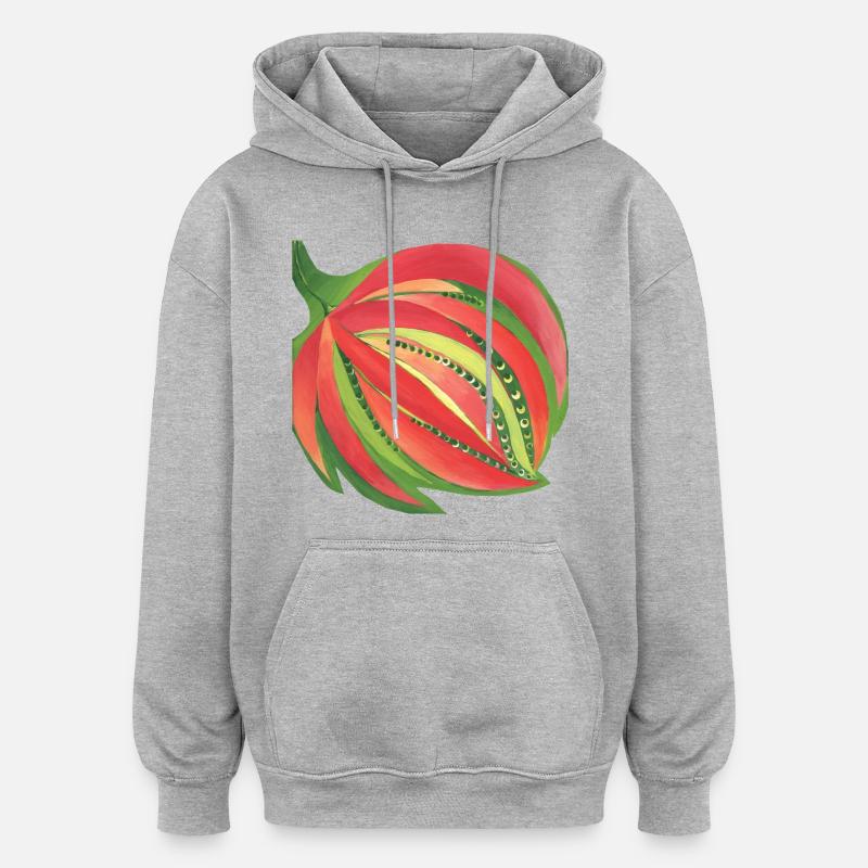 Blume - Oversized Unisex Hoodie - Grau meliert