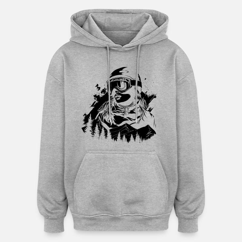 Snowboarder - Sweat à capuche oversize unisexe - gris chiné