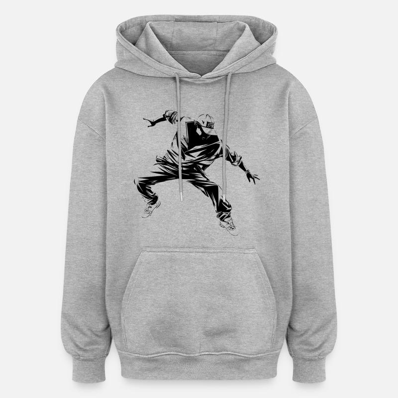 B Boy Graphique - Sweat à capuche oversize unisexe - gris chiné