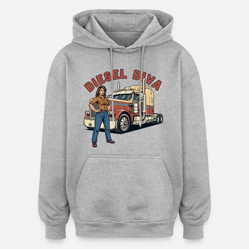 Diesel Diva - Sweat à capuche oversize unisexe - gris chiné