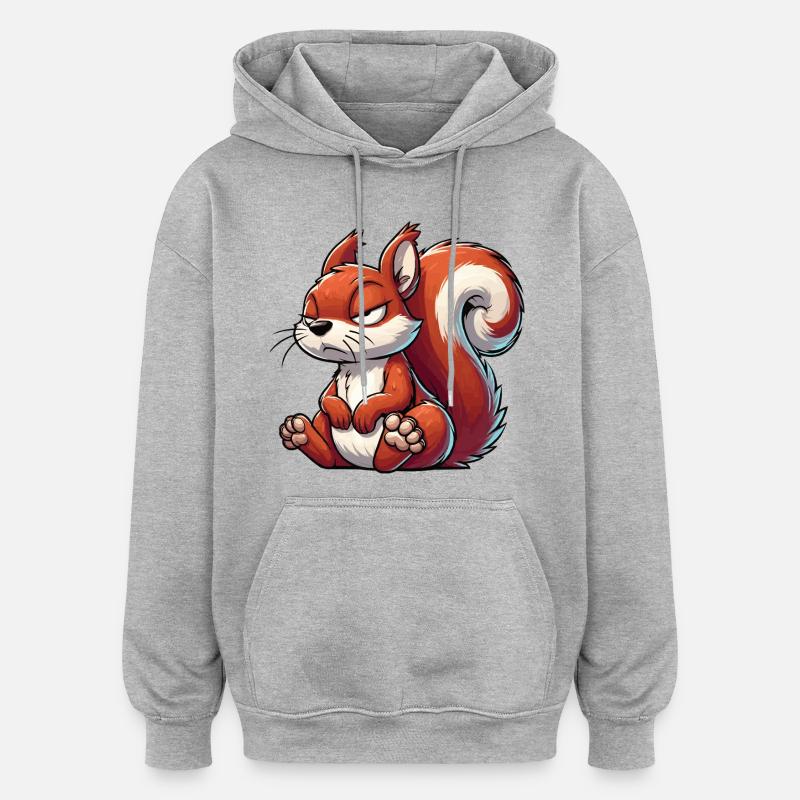 Eichhörnchen Eichhorn Eichhörnchenliebhaber Nager - Oversized Unisex Hoodie - Grau meliert