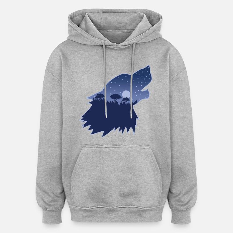 L'appel de la forêt - Sweat à capuche oversize unisexe - gris chiné