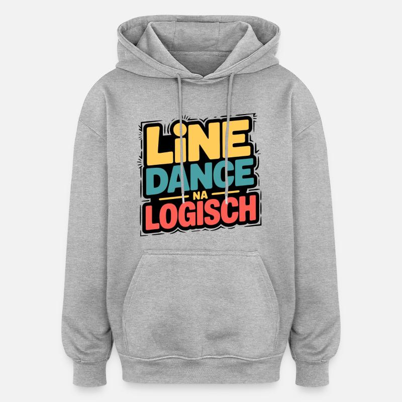 Danse en ligne Bien sûr - Sweat à capuche oversize unisexe - gris chiné