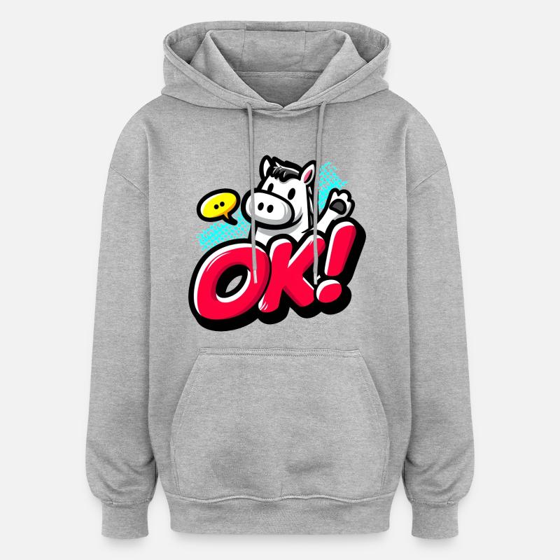OK Pony - Unisex oversize huppari - harmaasävyinen