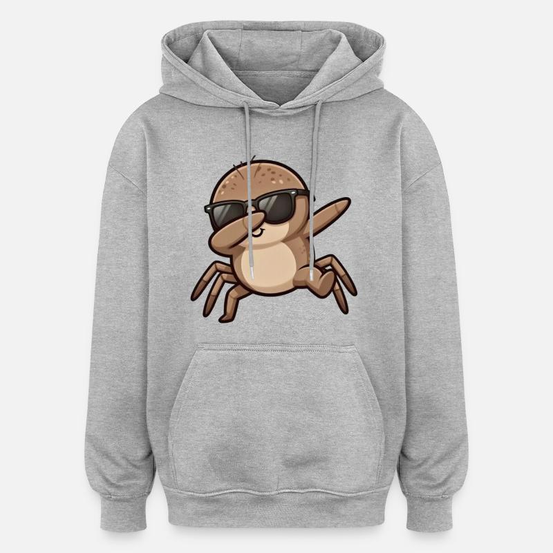 Araignée à escarper - Sweat à capuche oversize unisexe - gris chiné