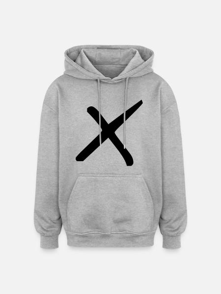 Stylish cross - Oversized Unisex Hoodie - heather grey