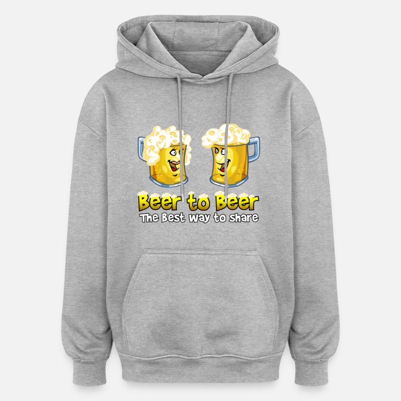 Bier, Bier - Oversized Unisex Hoodie - Grau meliert