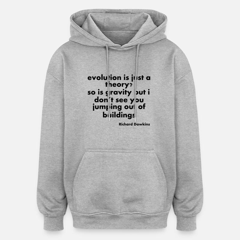 citations d'évolution - Sweat à capuche oversize unisexe - gris chiné