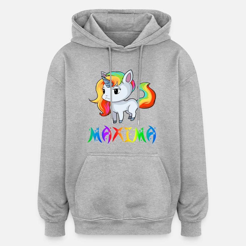 Maxima Einhorn - Oversized Unisex Hoodie - Grau meliert