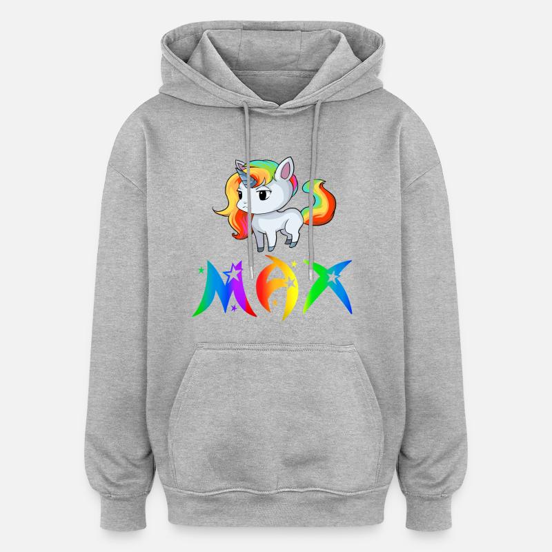 Einhorn Max - Sweat à capuche oversize unisexe - gris chiné