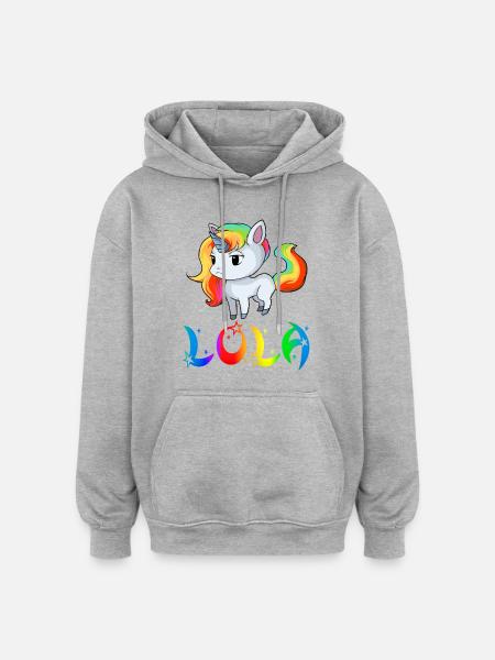 Unicorn Lola - Oversized Unisex Hoodie - heather grey