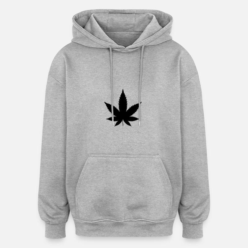 Canabis leaf, hemp leaf, marijuana - Oversized Unisex Hoodie - heather grey