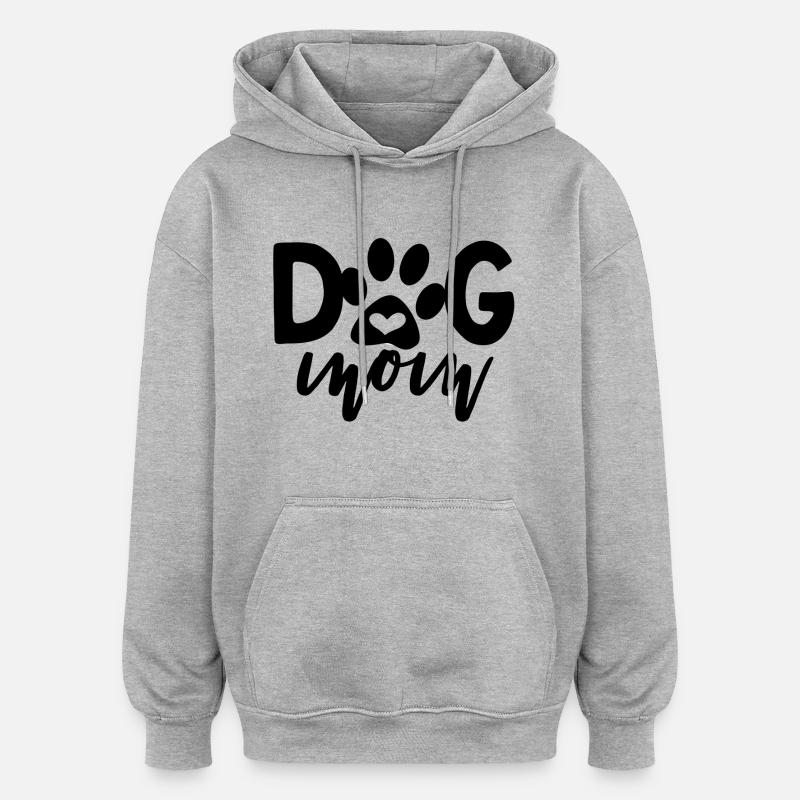 Cool Dog Mom Gift - Sweat à capuche oversize unisexe - gris chiné