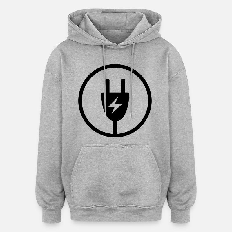Fiche d'alimentation - Sweat à capuche oversize unisexe - gris chiné
