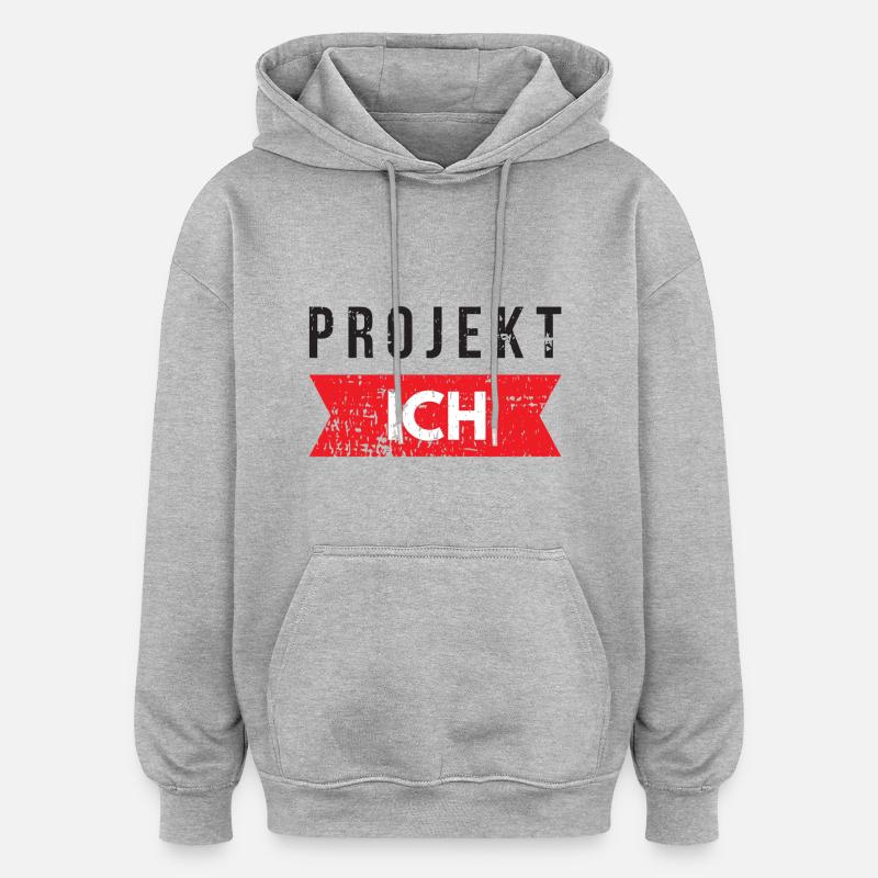 auto-motivation - Sweat à capuche oversize unisexe - gris chiné